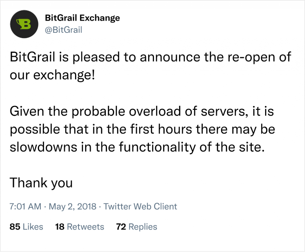 BitGrail Hack Twitter